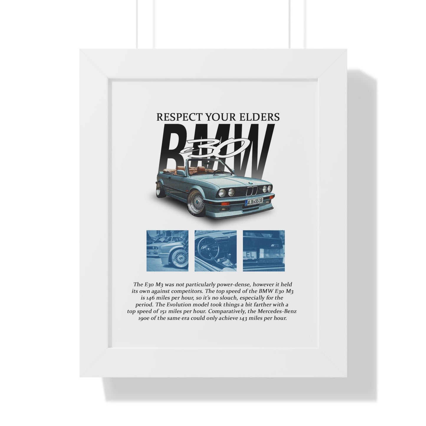 BMW E30 V1 Framed Artwork